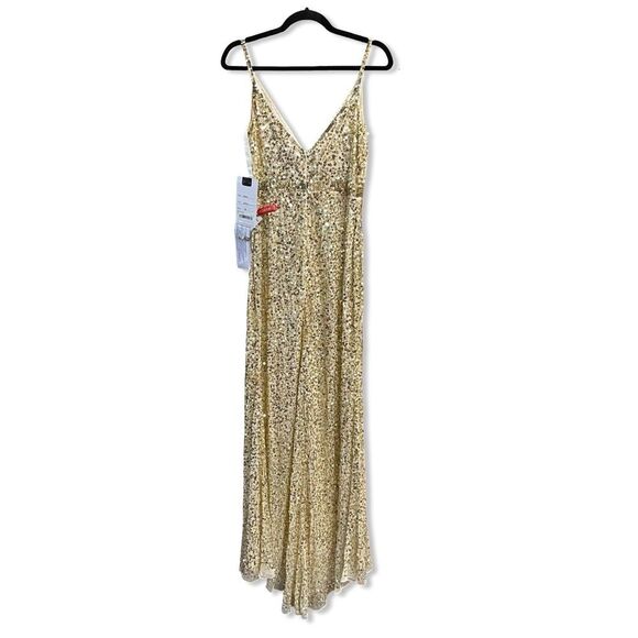 Mac Duggal 5055 Glittering Gold Evening Dress sequin train gown maxi mermaid 8 - Picture 5 of 11